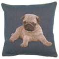 Puppy Pug Blue French Cushion