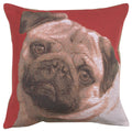 Pugs Face Red  French Cushion