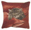 Sleeping Cat Red 2 French Cushion