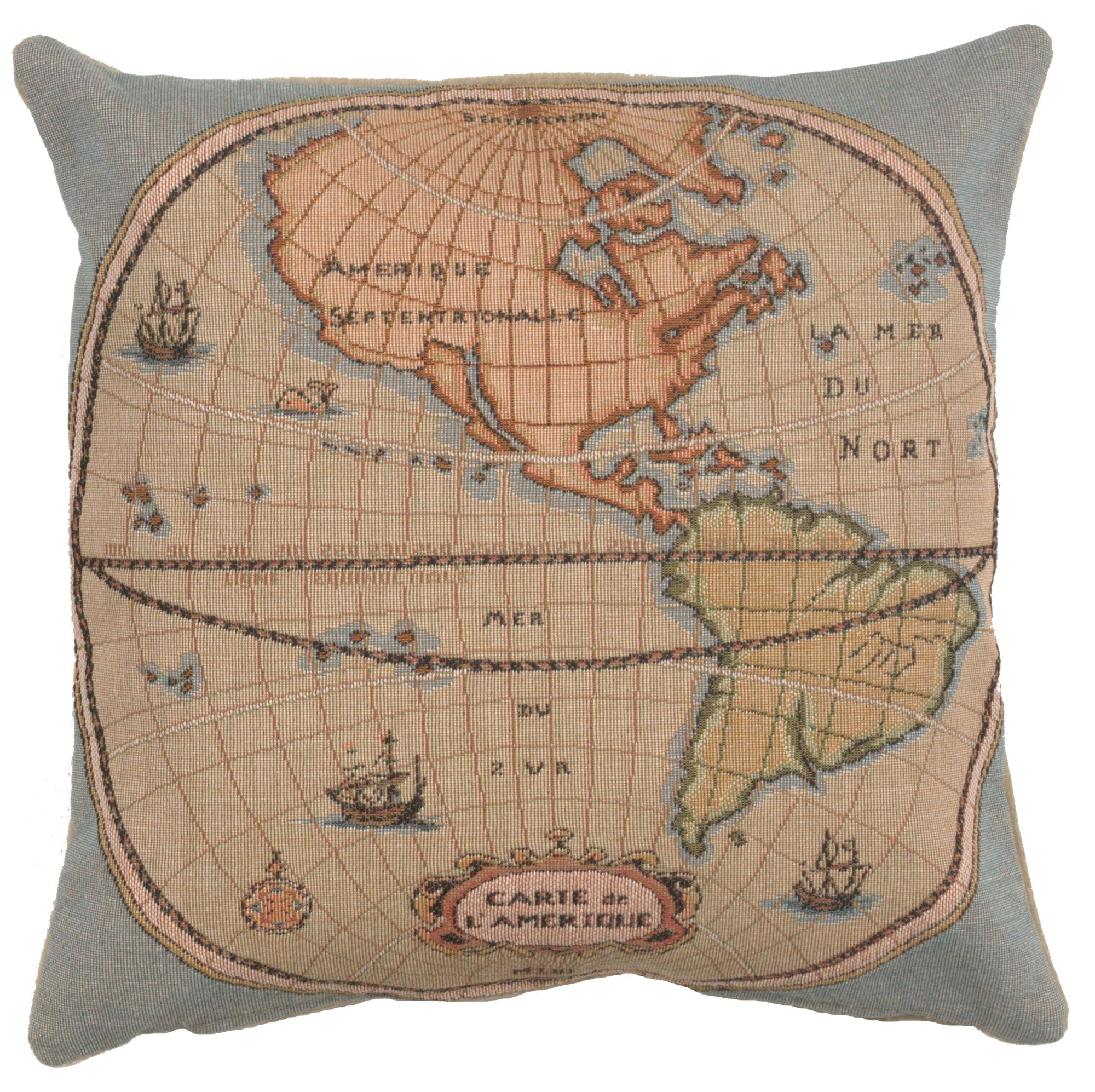 Map of Americas 1 French Cushion