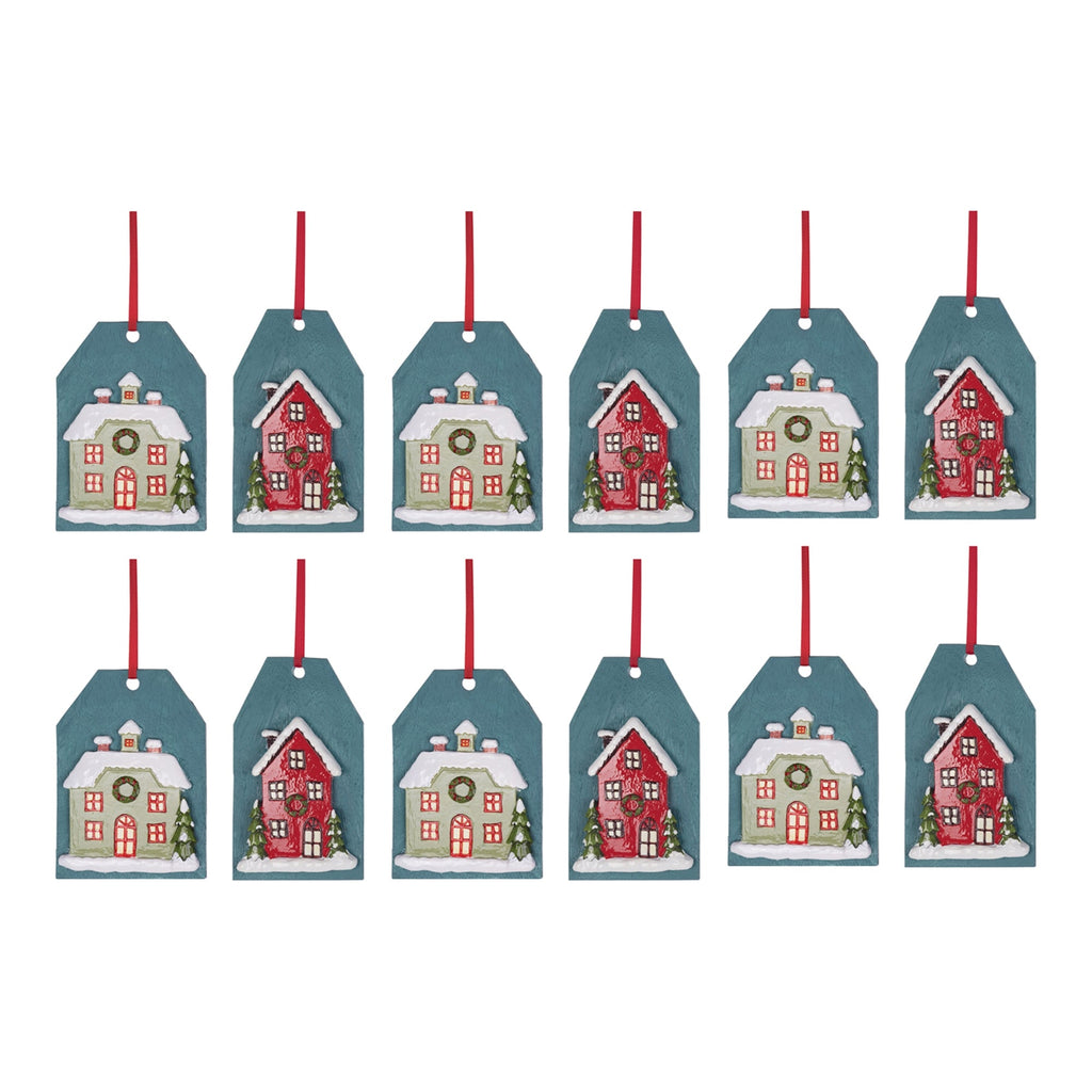 Winter House Tag Ornament (Set of 6)