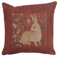 Sitting Rabbit in Red French Cushion