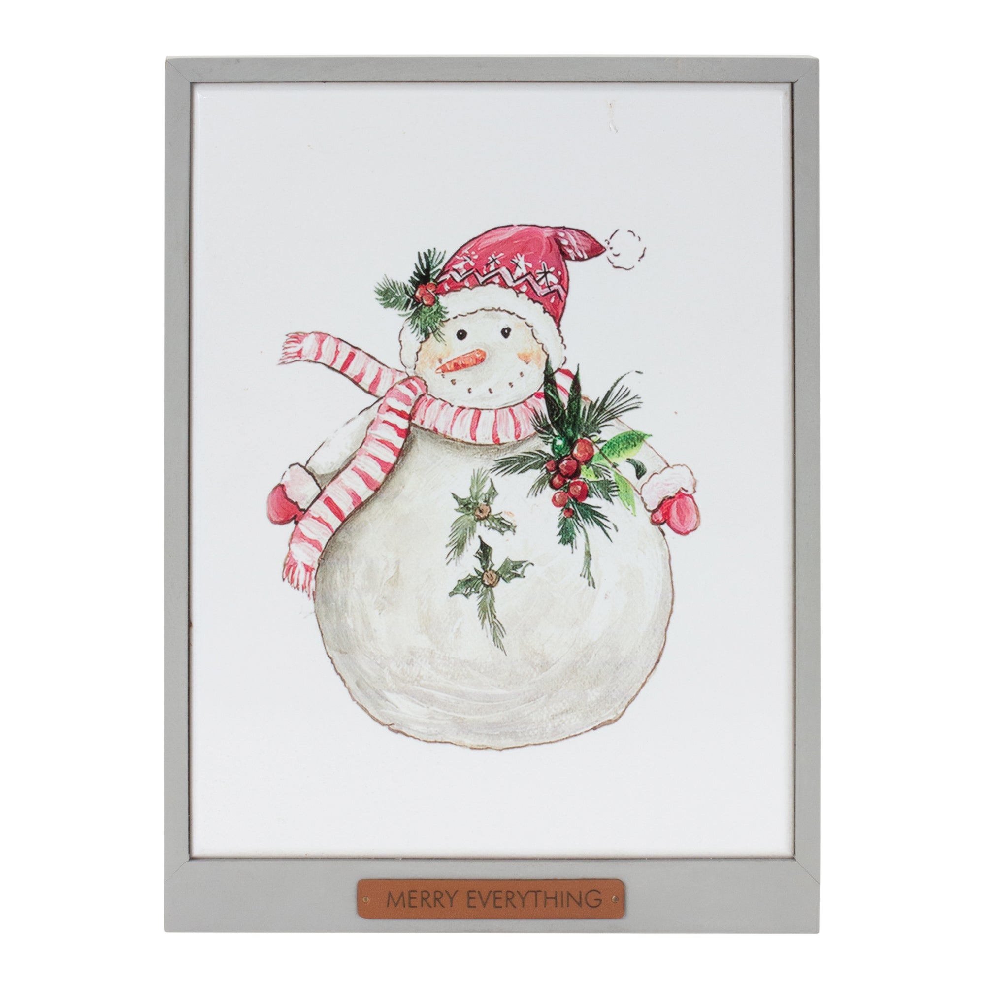 Framed Santa and Snowman Wall Art (Set of 2)