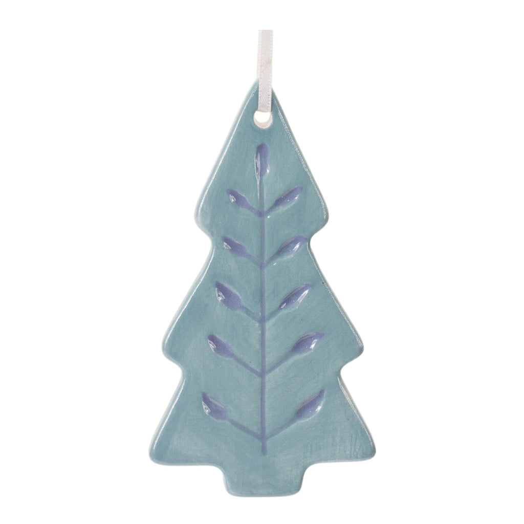 Etched Ceramic Tree Ornament (Set of 24)
