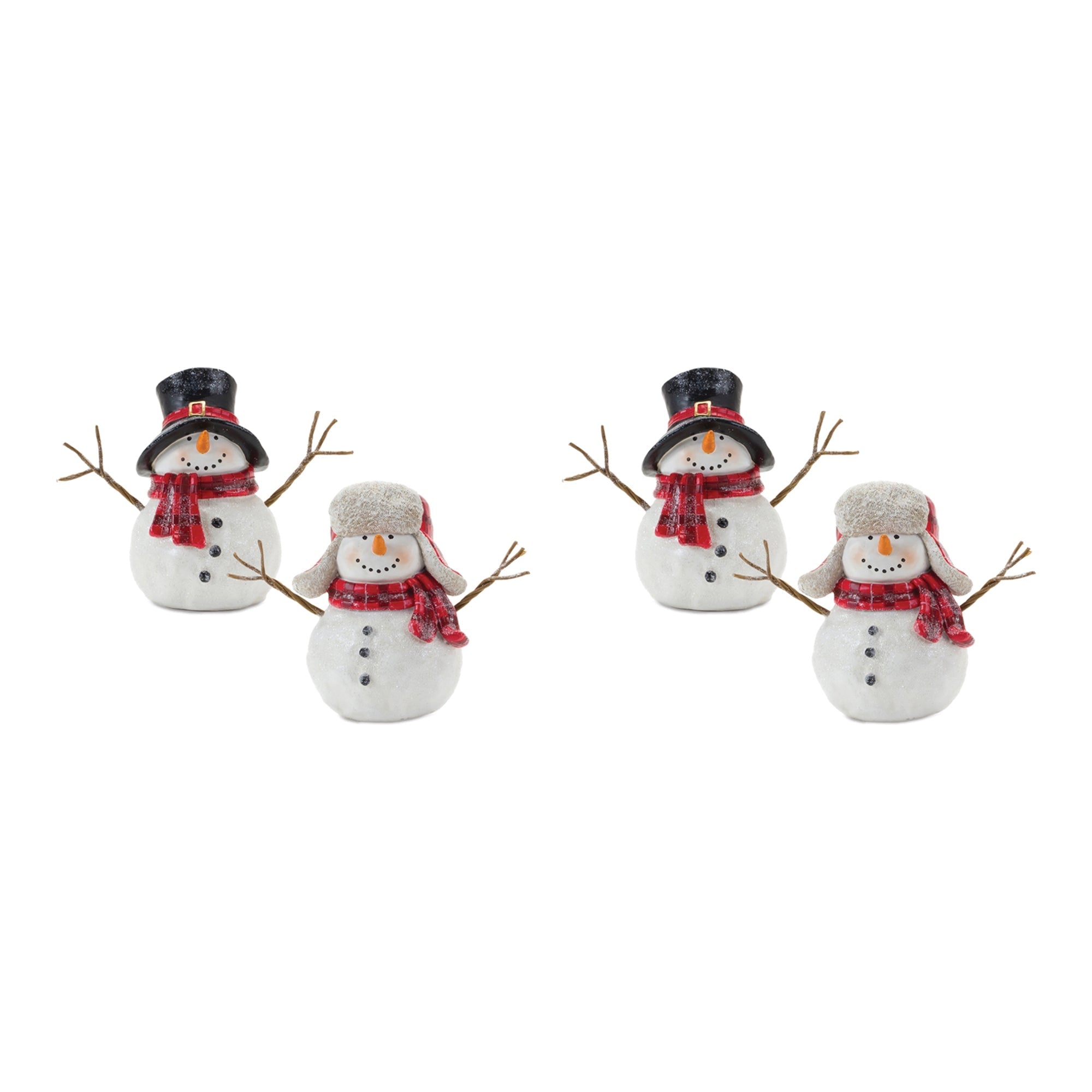 Snowman with Scarf Figurine (Set of 4)