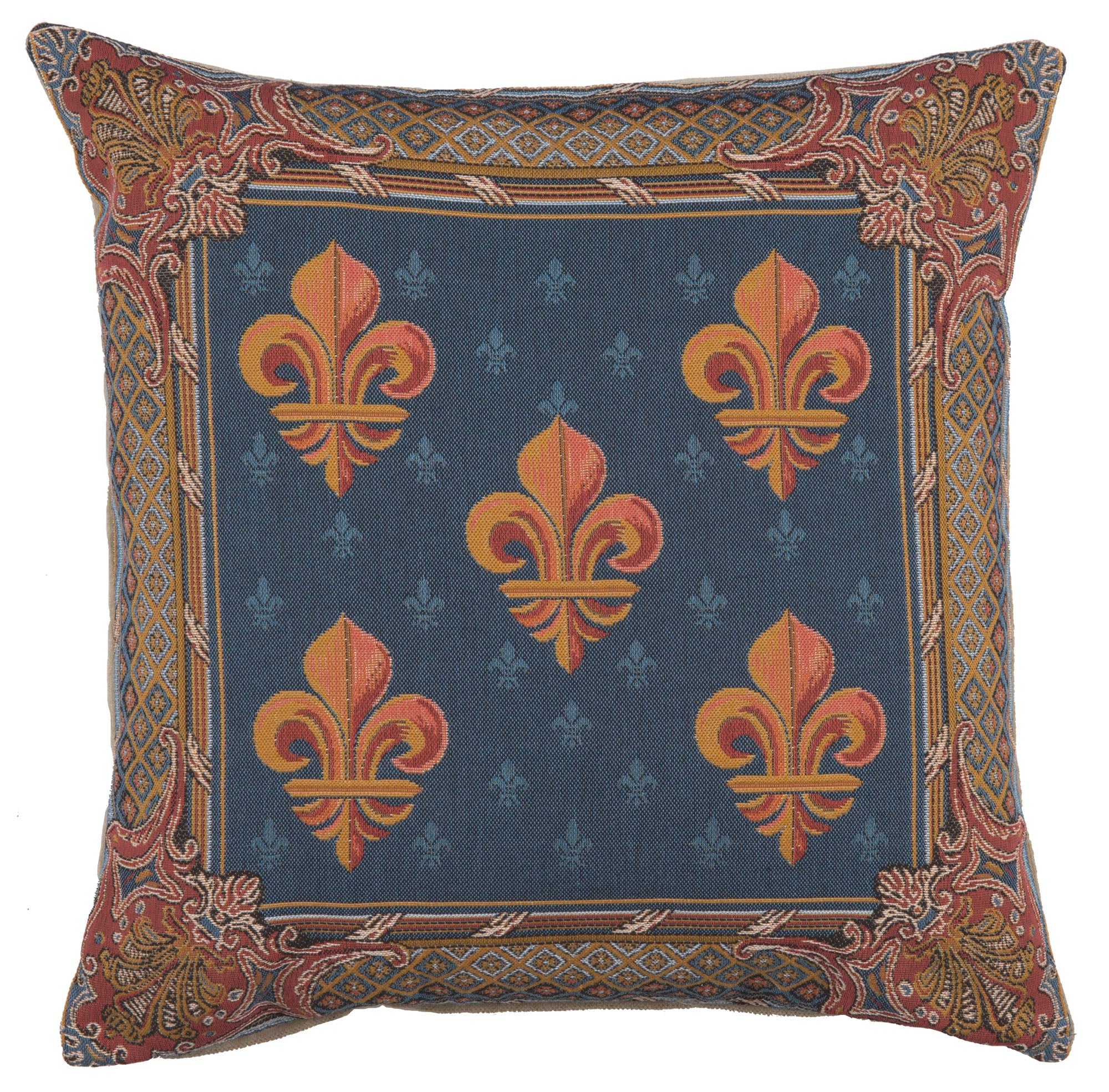 Lys flower In Blue  French Cushion