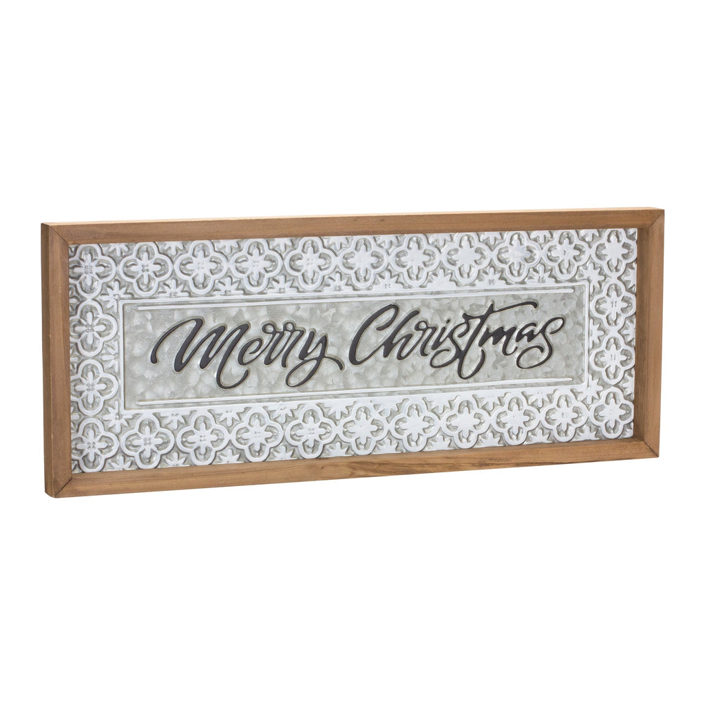 Ornate Metal Merry Christmas Sign 19.75"L