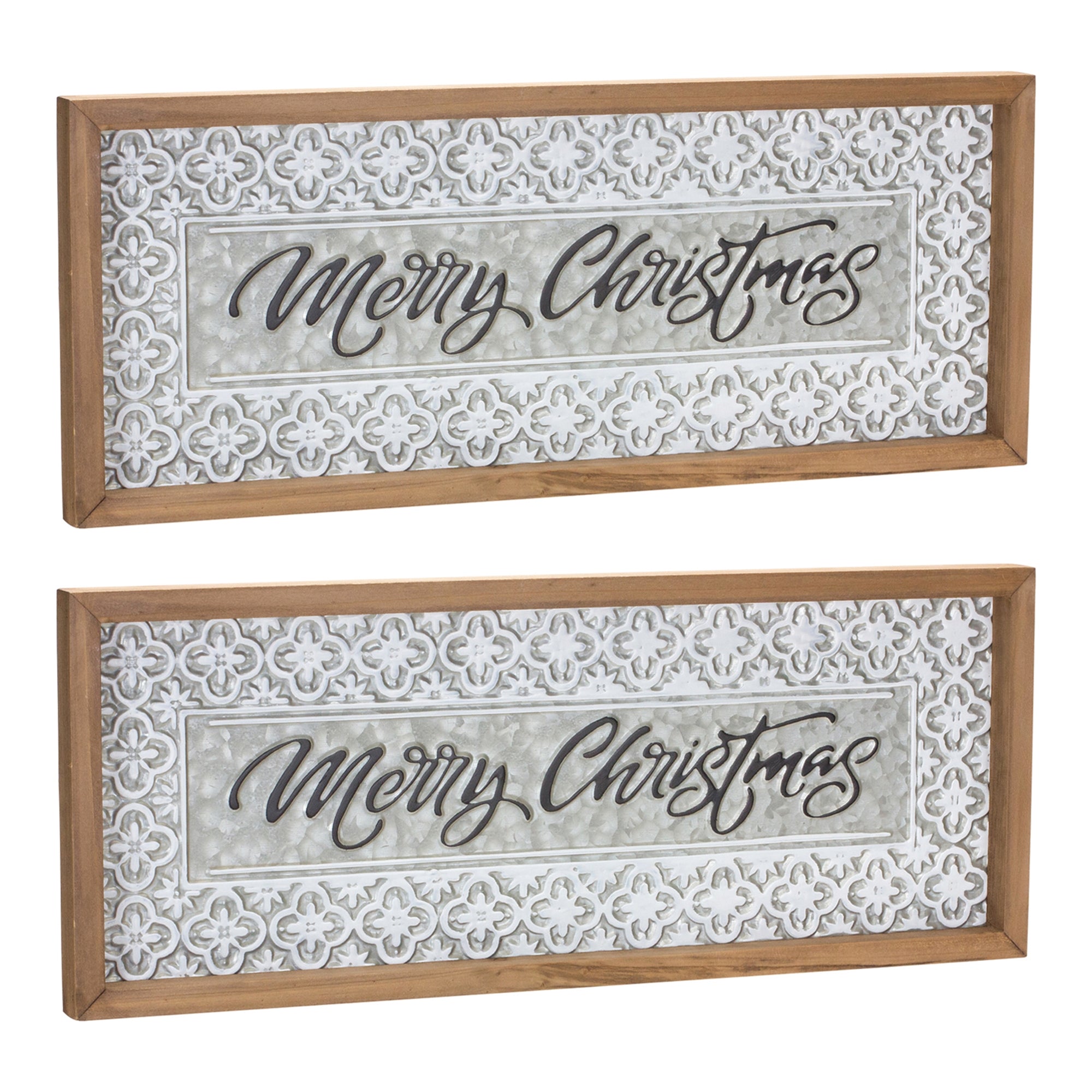 Ornate Metal Merry Christmas Sign 19.75"L