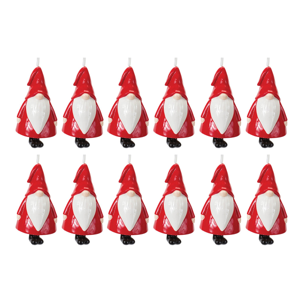 Ceramic Gnome Bell Ornament (Set of 12)