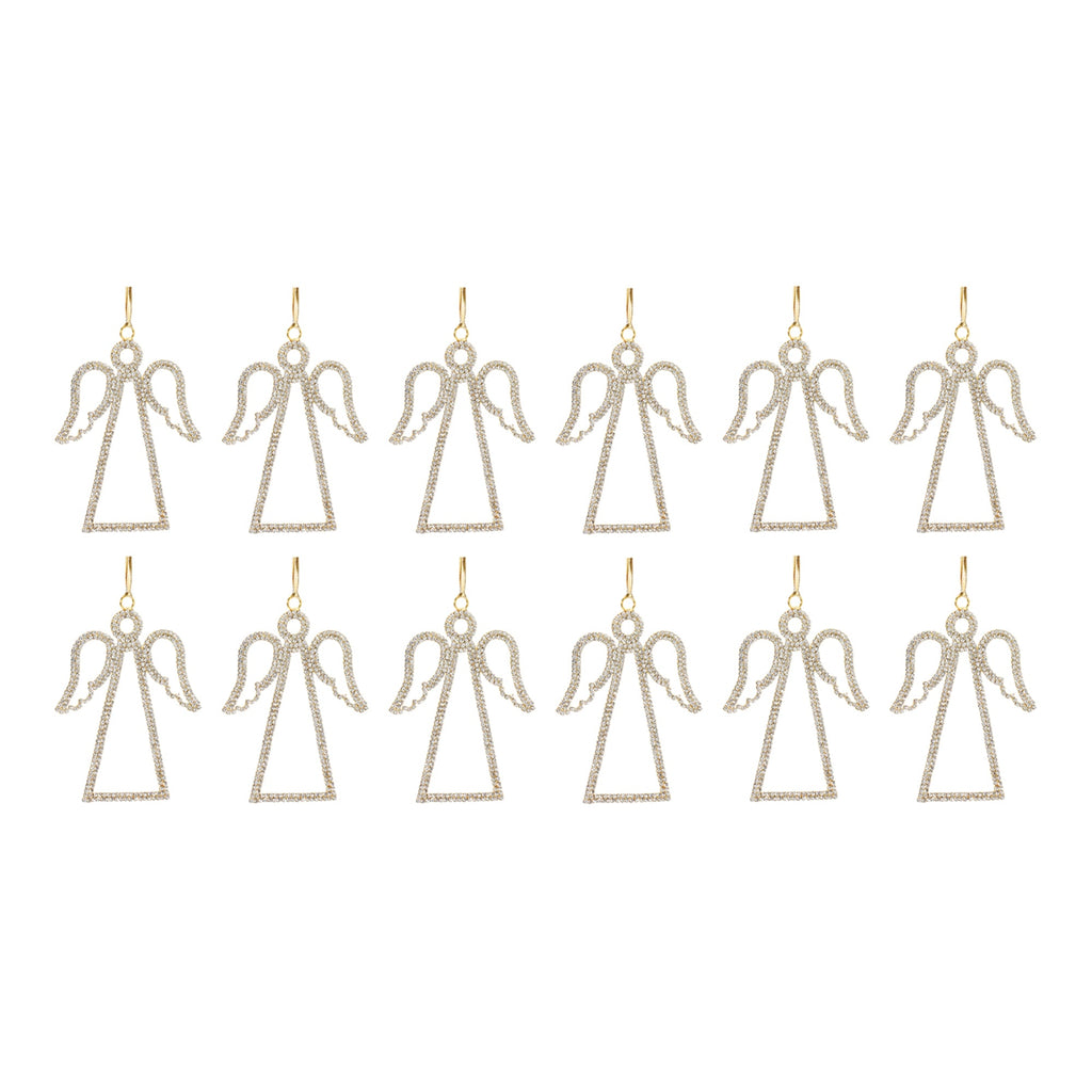Jeweled Angel Outline Ornament (Set of 12)