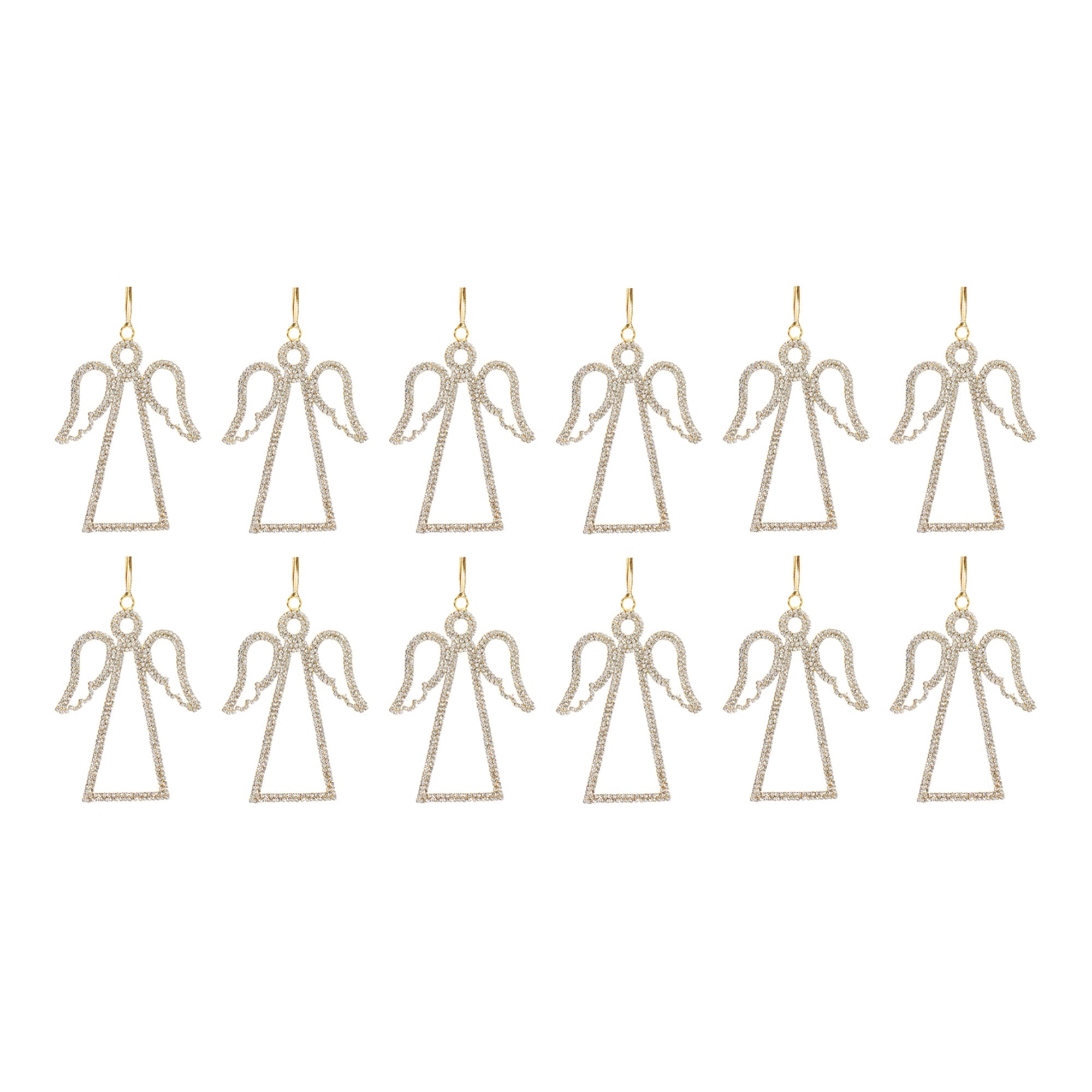 Jeweled Angel Outline Ornament (Set of 12)