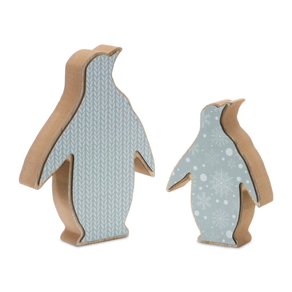 Wood Penguin DŽcor (Set of 2)