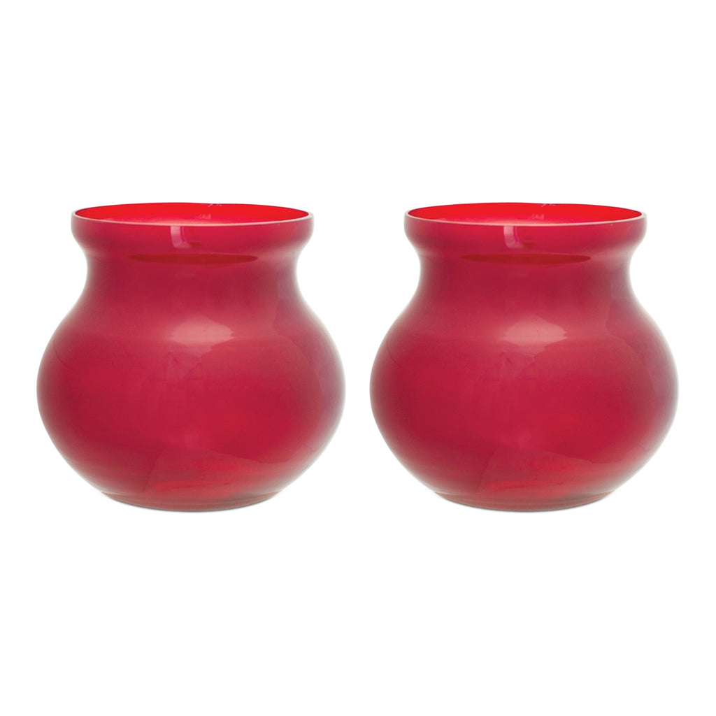 Red Glass Vase (Set of 2)