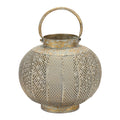 Distressed Punched Metal Lantern 8.5"D