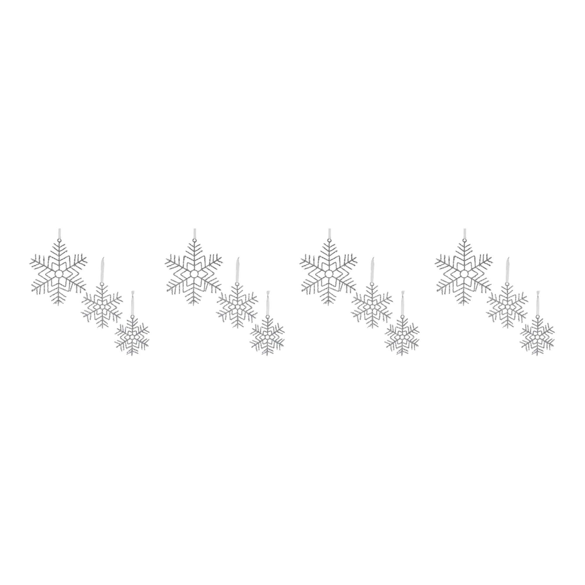 Glittered Wire Snowflake Ornament (Set of 12)