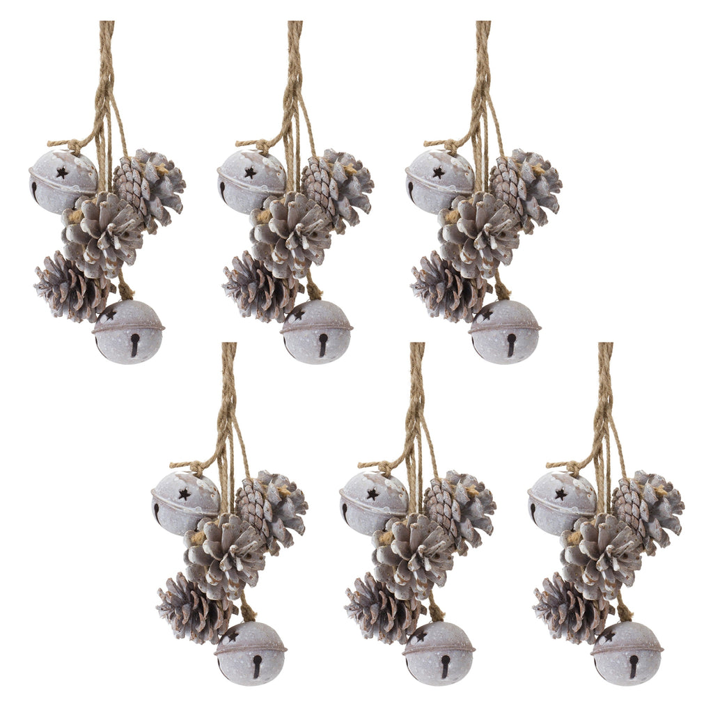 Bell And Pine Cone Ornament (Set of 6)
