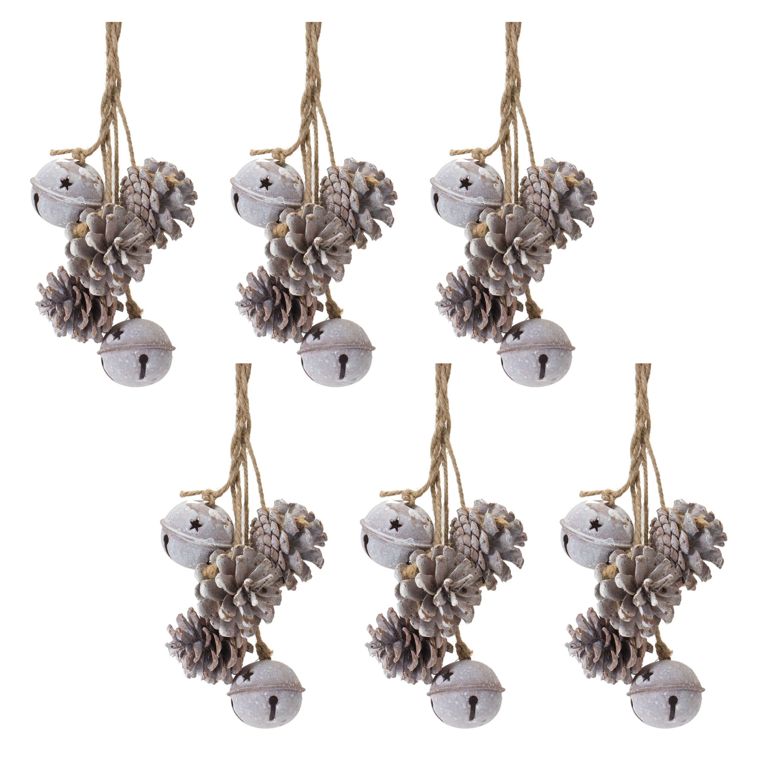Bell And Pine Cone Ornament (Set of 6)