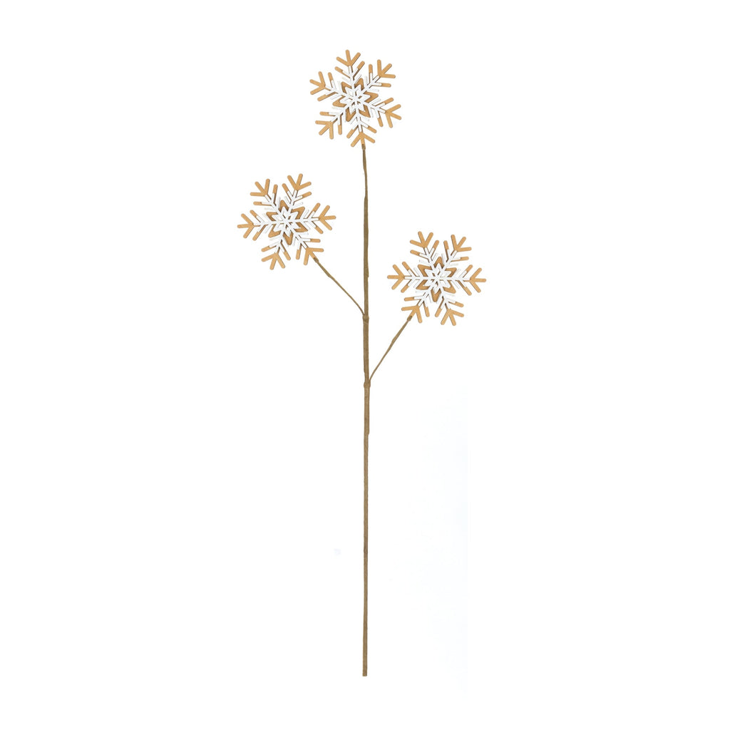Wood Snowflake Spray (Set of 6)