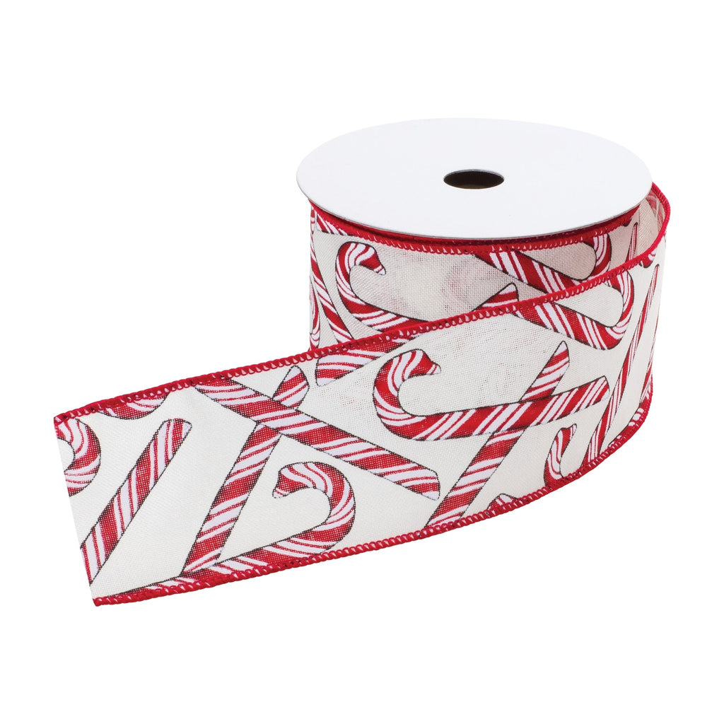 Wired Candy Cane Ribbon (Set of 2)