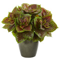 20" Coleus Artificial Plant in Green Planter (Real Touch)