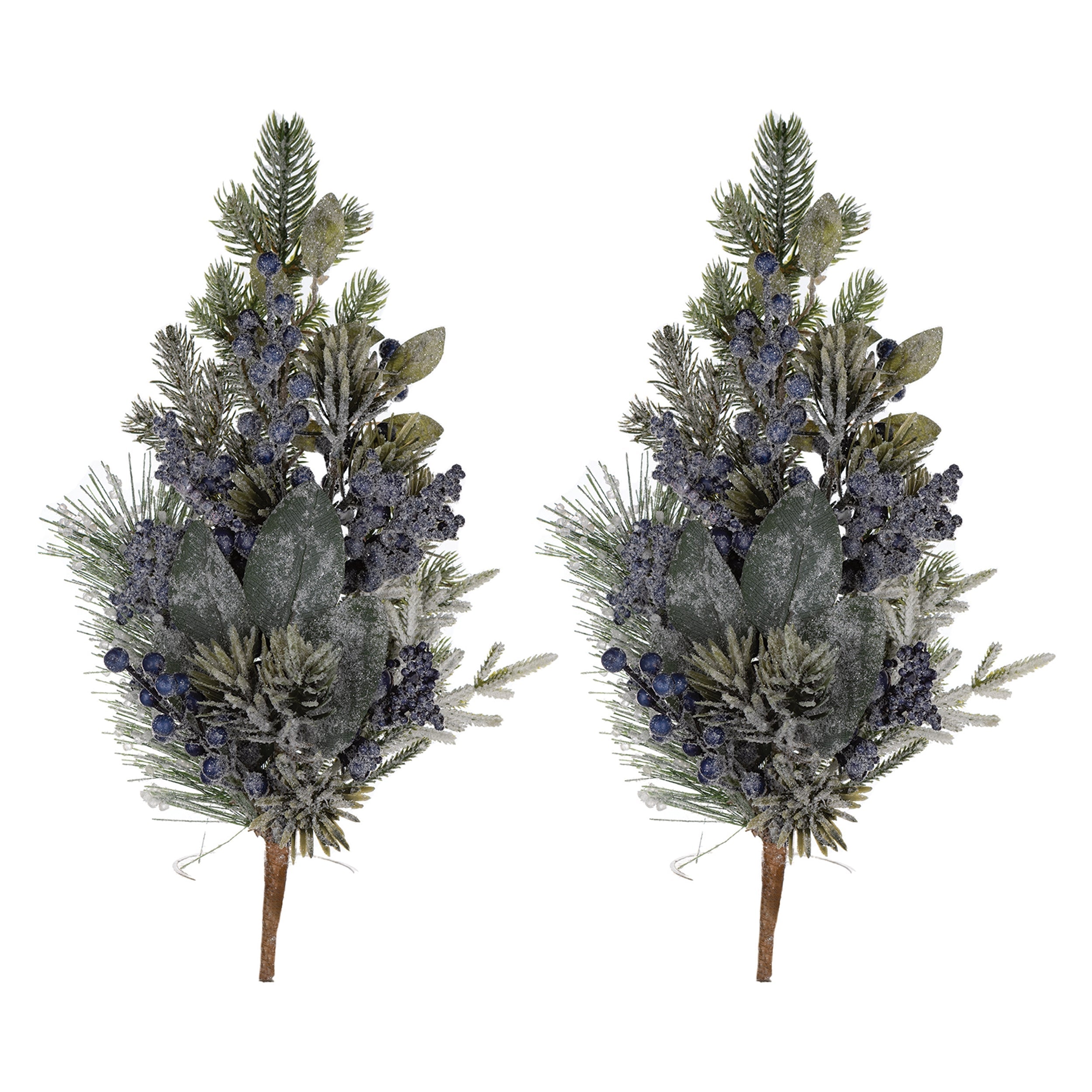 Frosted Blueberry Pine Spray (Set of 2)