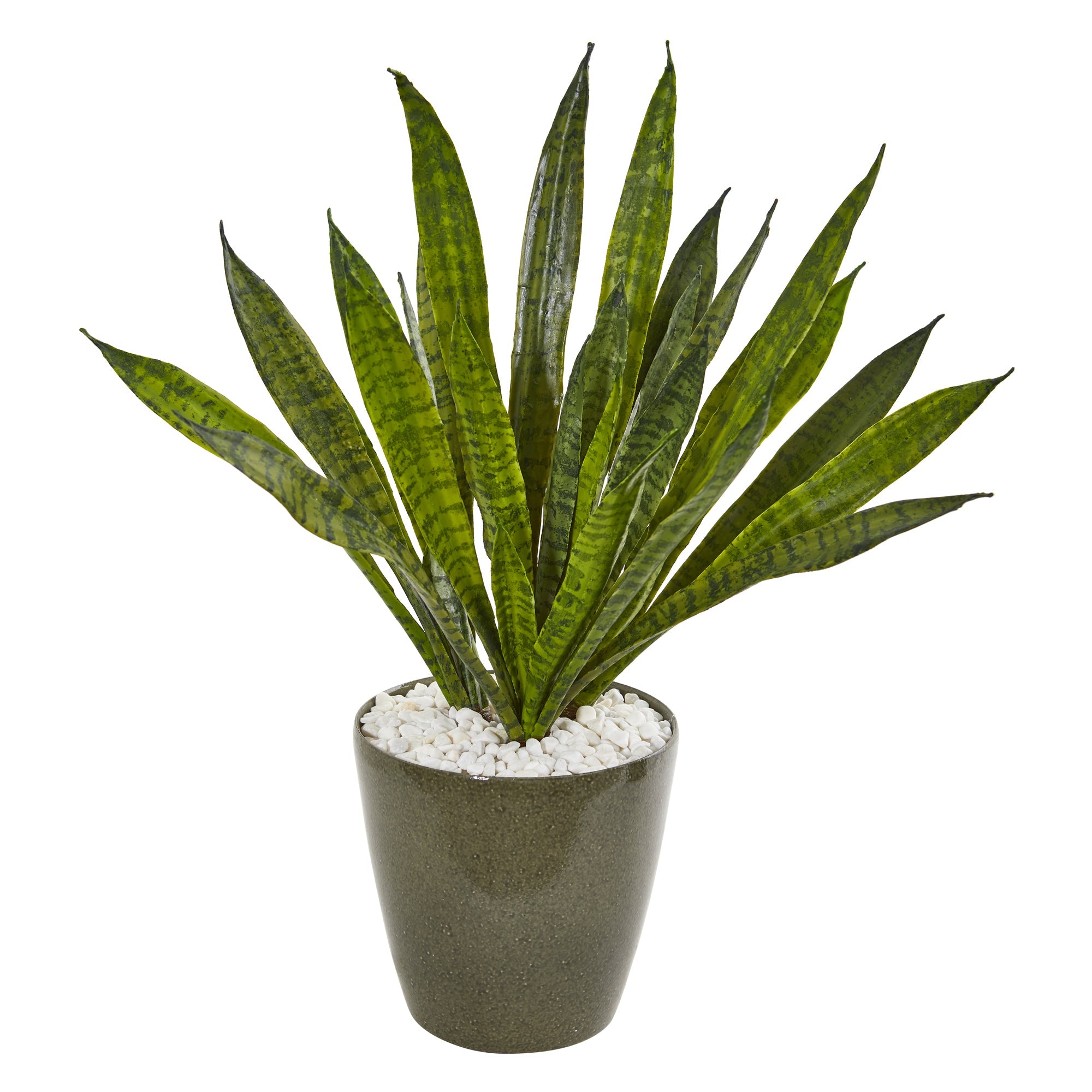 25" Sansevieria Artificial Plant in Decorative Planter