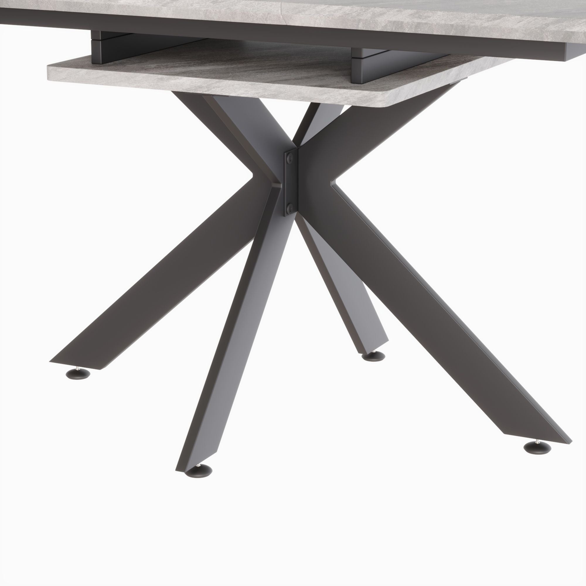 Modern Extendable Dining Table Set With Soft Padded Armless Chairs