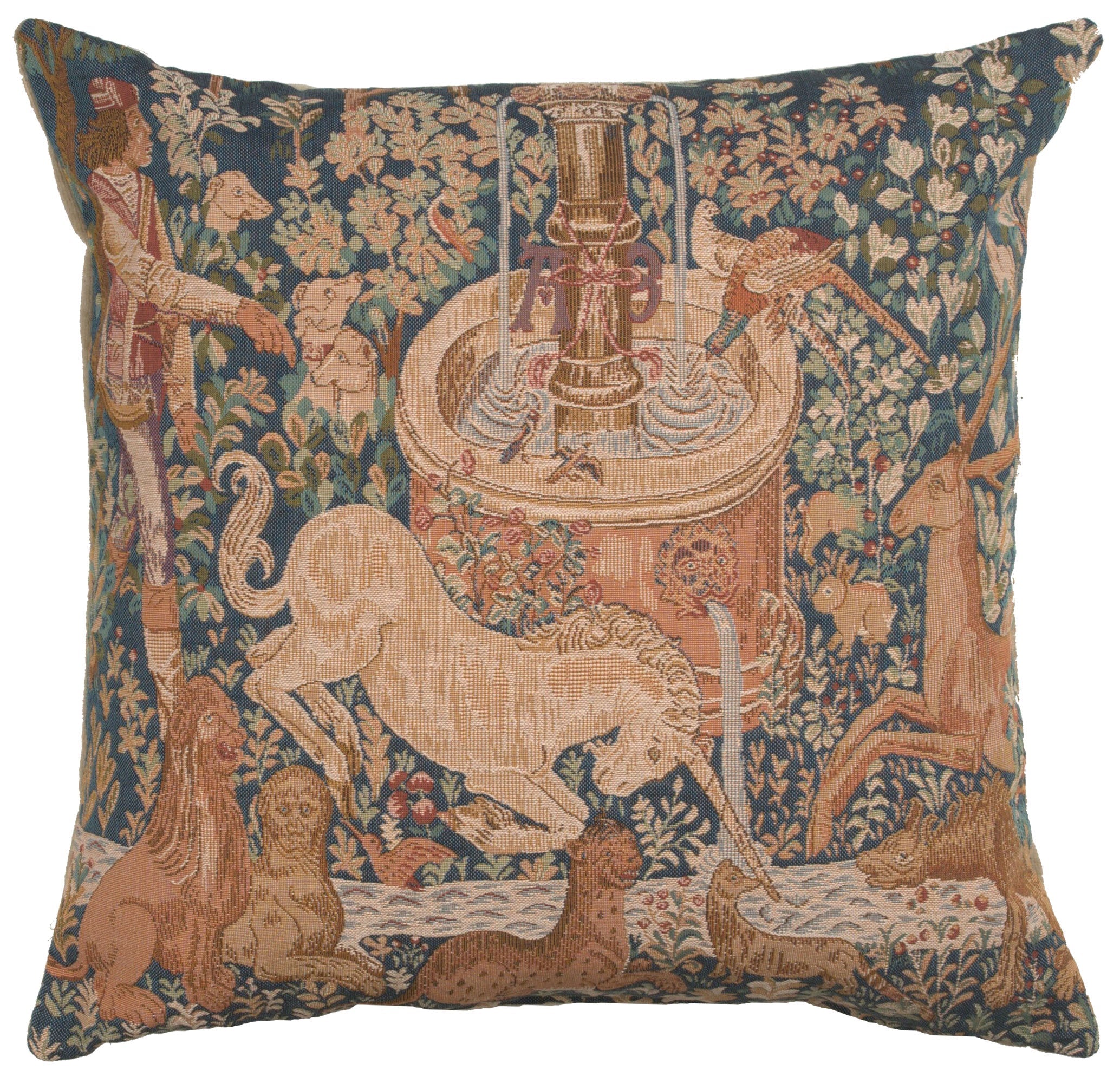 La Licorne a la Fontaine French Cushion