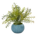 12" Rosemary Artificial Plant in Blue Planter