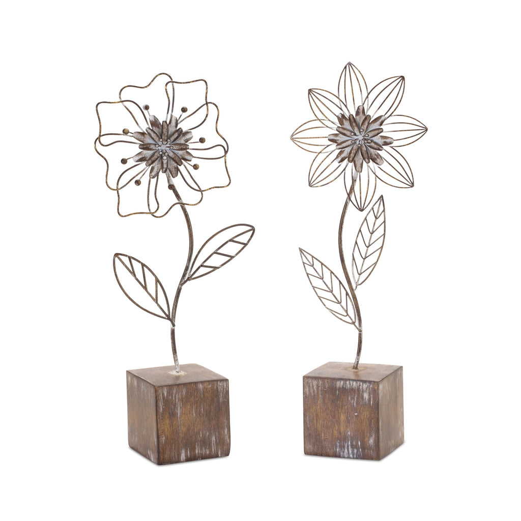 Metal Floral DŽcor (Set of 2)