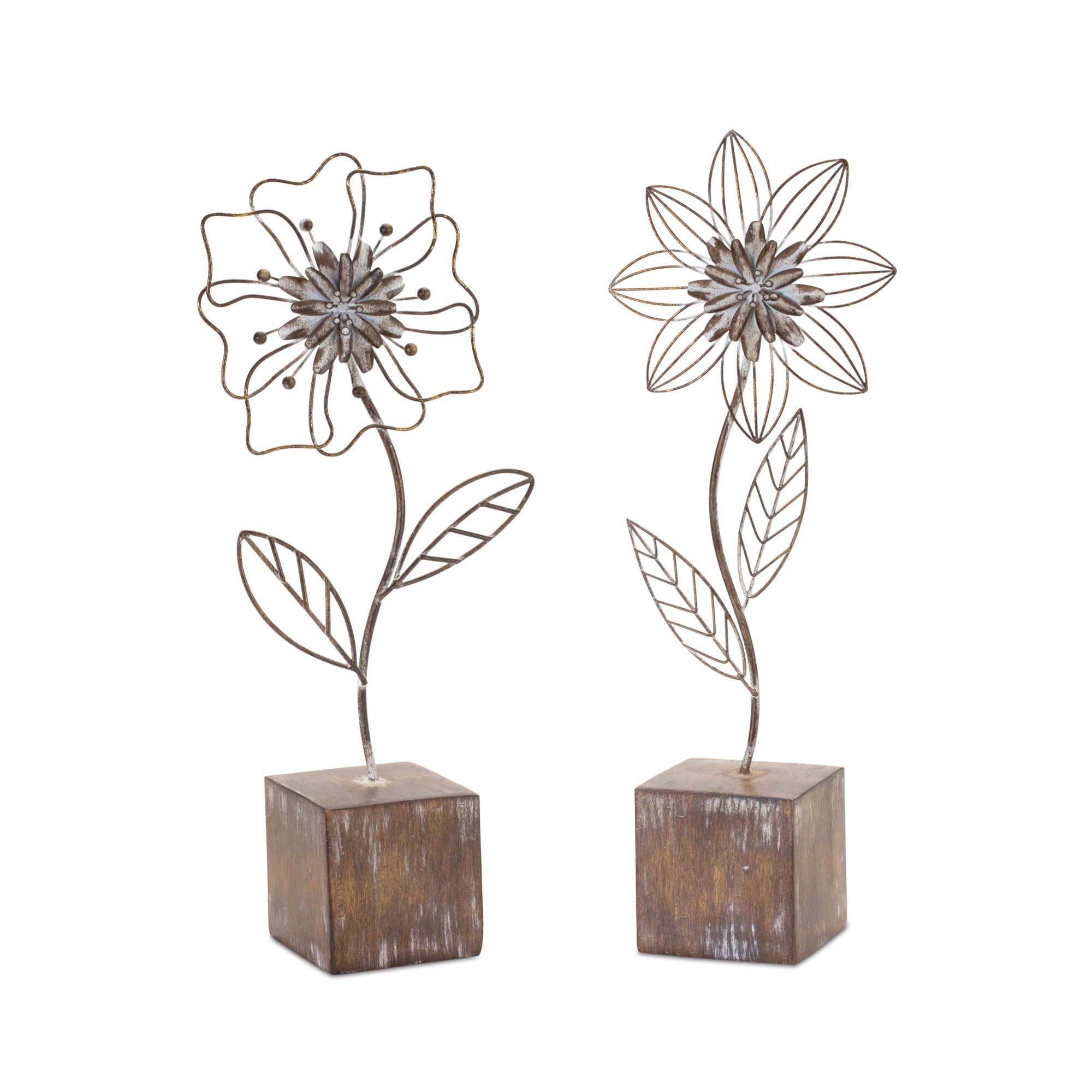 Metal Floral DŽcor (Set of 2)