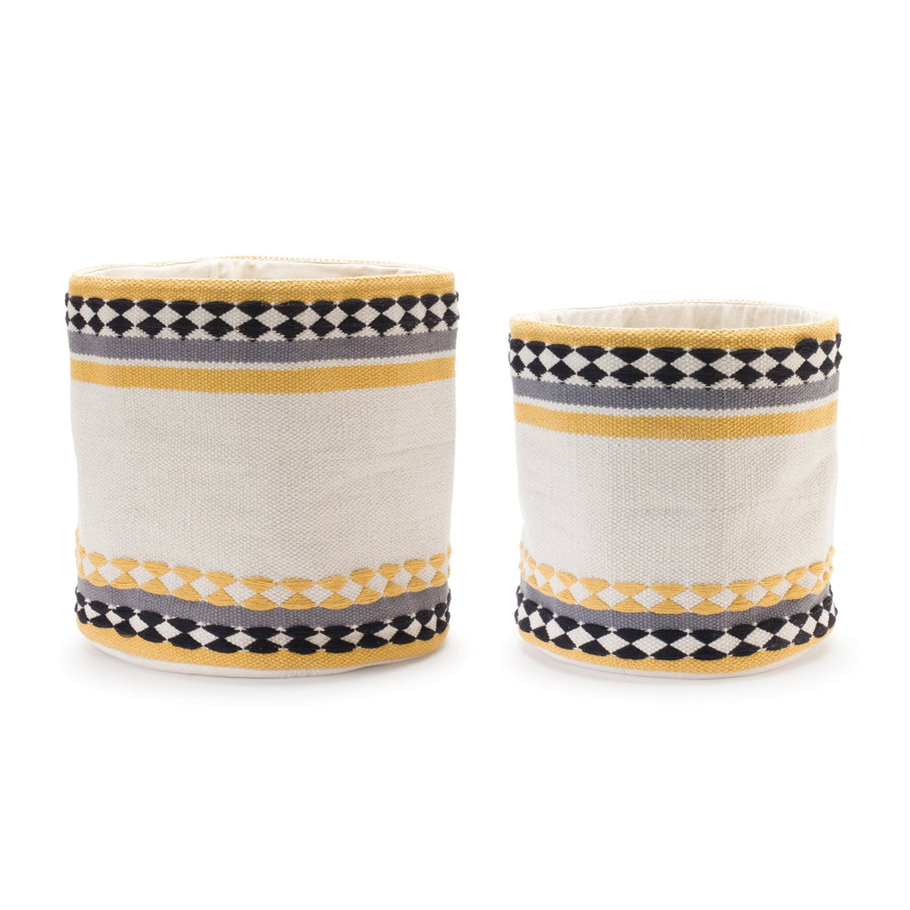 Striped Cotton Basket (Set of 2)