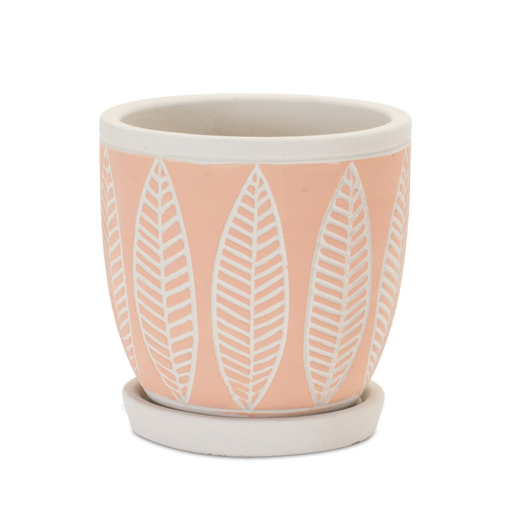 Stone Planter with Plate (Set of 2)