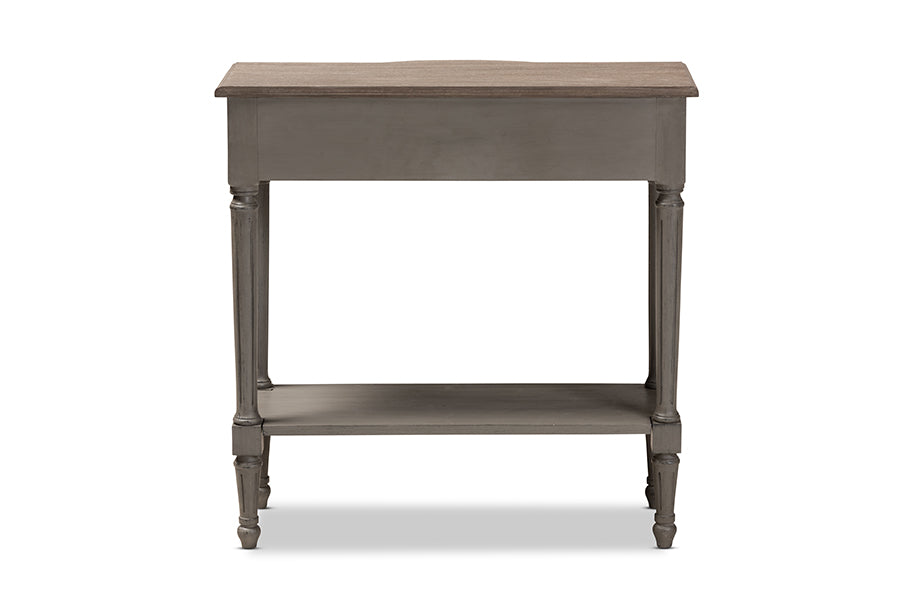 Baxton Studio Noelle French Provincial Gray Finished 1-Drawer Wood Console Table