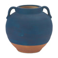 Ceramic Urn Vase with Terra Cotta Accent 7"H