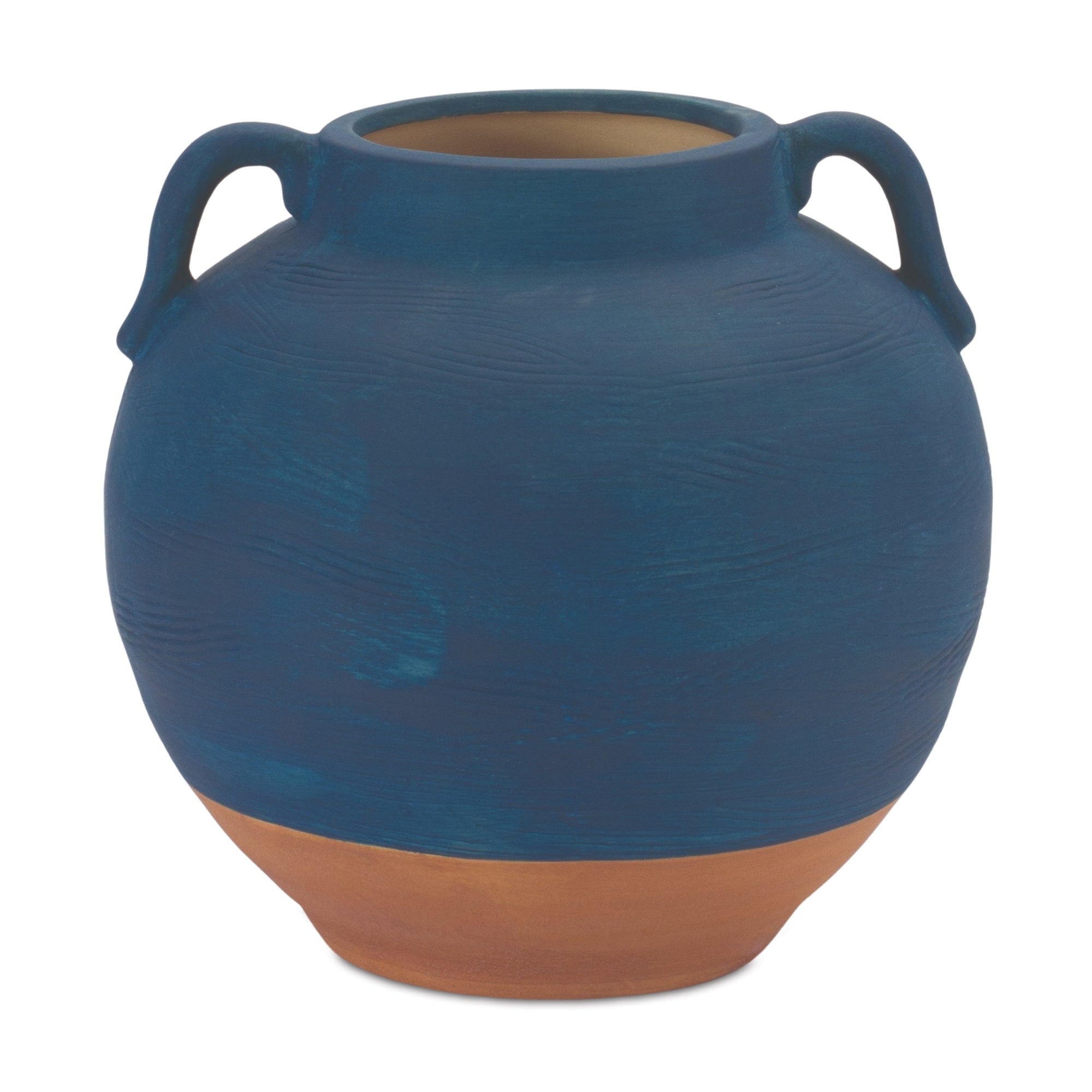 Ceramic Urn Vase with Terra Cotta Accent 7"H