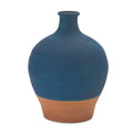 Ceramic Vase with Terra Cotta Accent 8.5"H