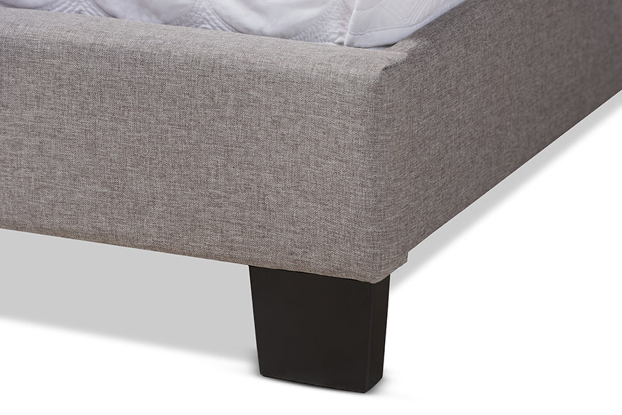 Baxton Studio Lisette Modern and Contemporary Grey Fabric Upholstered King Size Bed