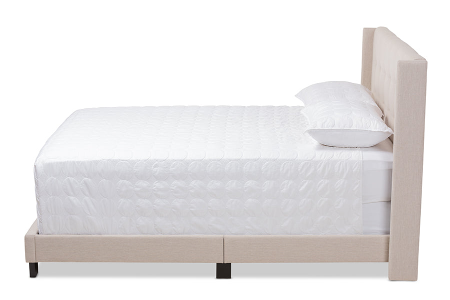Baxton Studio Lisette Modern and Contemporary Beige Fabric Upholstered Full Size Bed