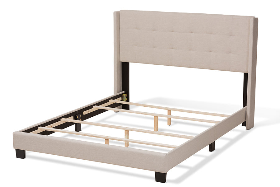 Baxton Studio Lisette Modern and Contemporary Beige Fabric Upholstered Full Size Bed