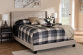 Baxton Studio Lisette Modern and Contemporary Beige Fabric Upholstered King Size Bed