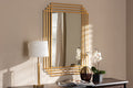 Baxton Studio Kalinda Art Deco Antique Gold Finished Rectangular Accent Wall Mirror