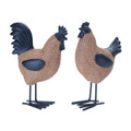 Wicker Hen and Rooster DŽcor (Set of 2)