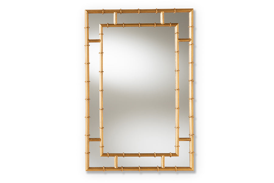 Baxton Studio Adra Modern and Contemporary Gold Finished Bamboo Accent Wall Mirror