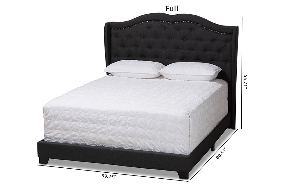 Baxton Studio Aden Modern and Contemporary Charcoal Grey Fabric Upholstered King Size Bed
