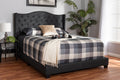 Baxton Studio Alesha Modern and Contemporary Charcoal Grey Fabric Upholstered King Size Bed