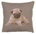 Puppy Pug Grey French Cushion