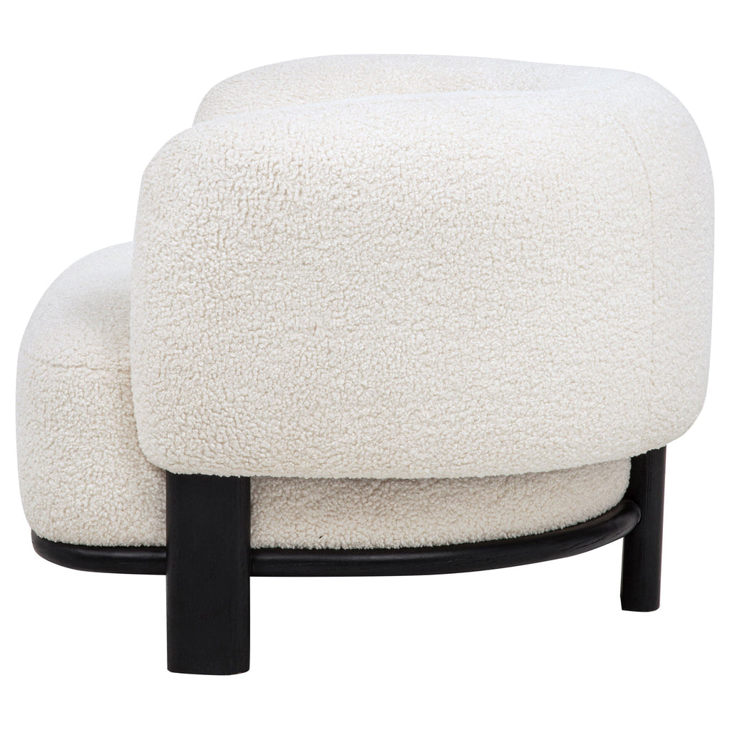 Lawler Upholstered Barrel Back Accent Chair Ivory and Black