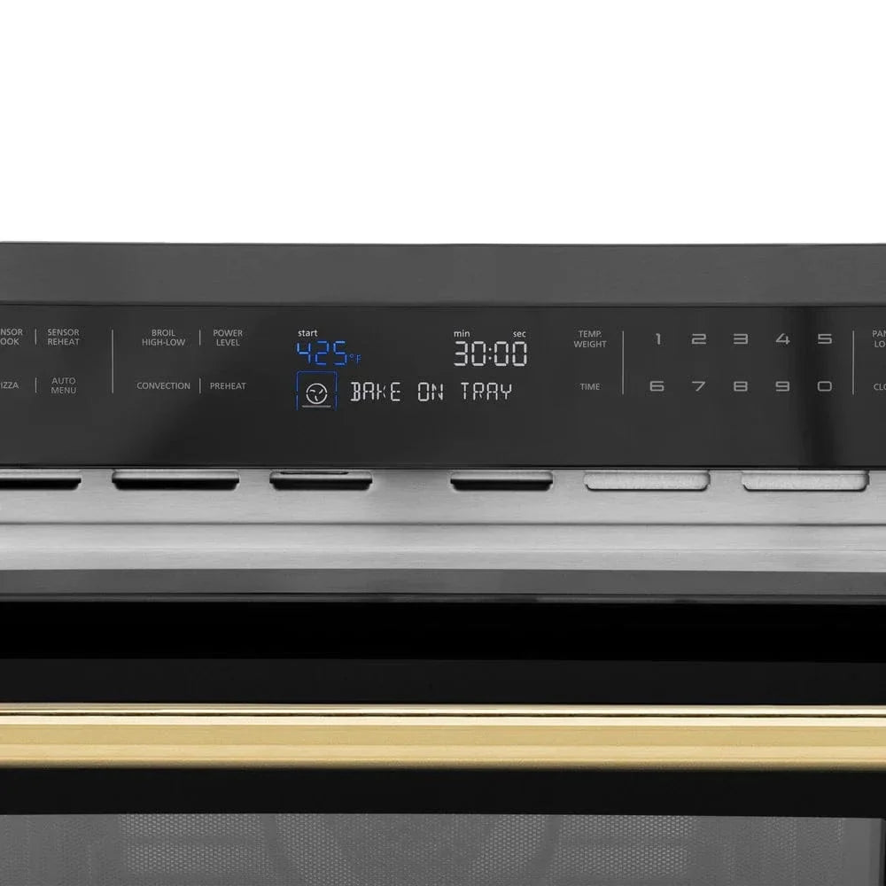 ZLINE 24" Convection Microwave, Black Stainless, Gold MWOZ-24-BS-G