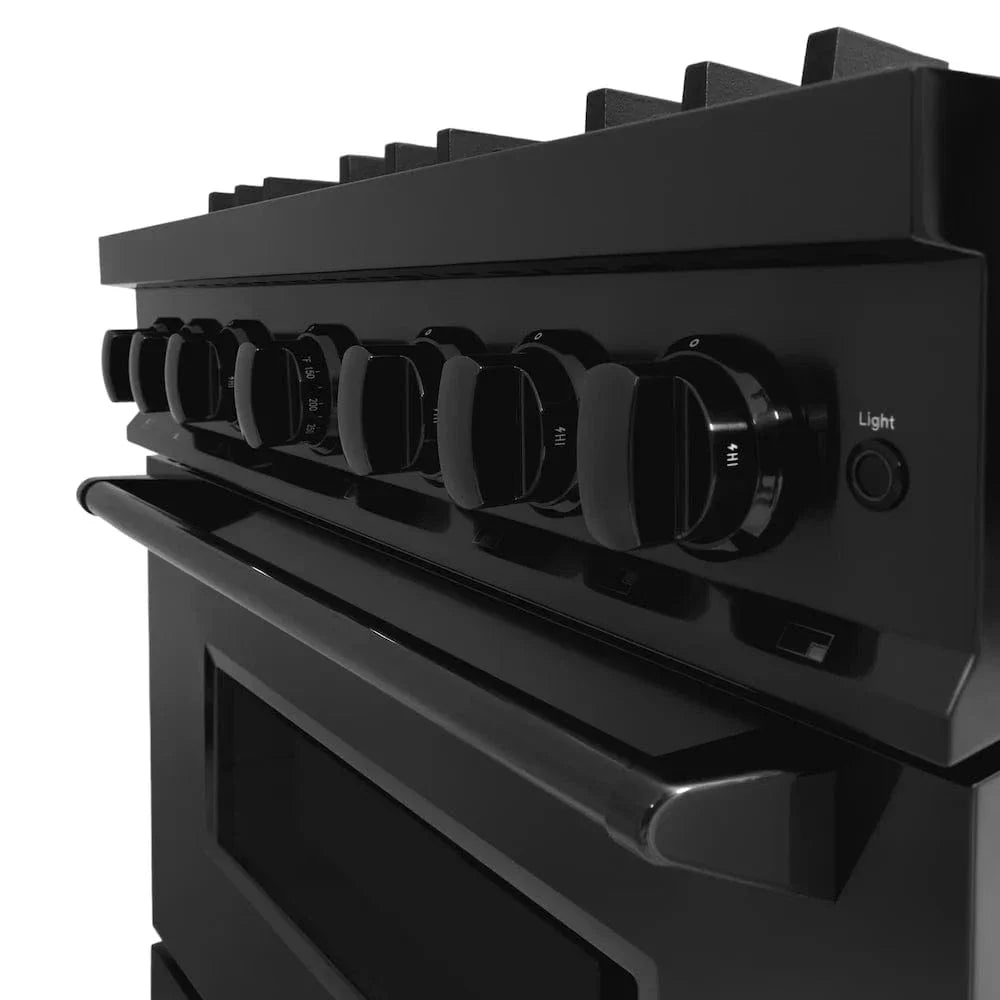 ZLINE 36" Classic Gas Range, Convection Gas Oven Black Stainless Steel Brass Burners, CGRB-BR-36